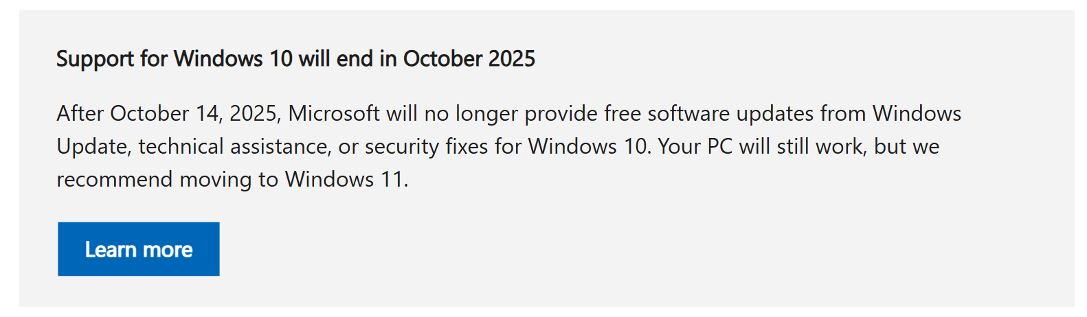 Update cadence change