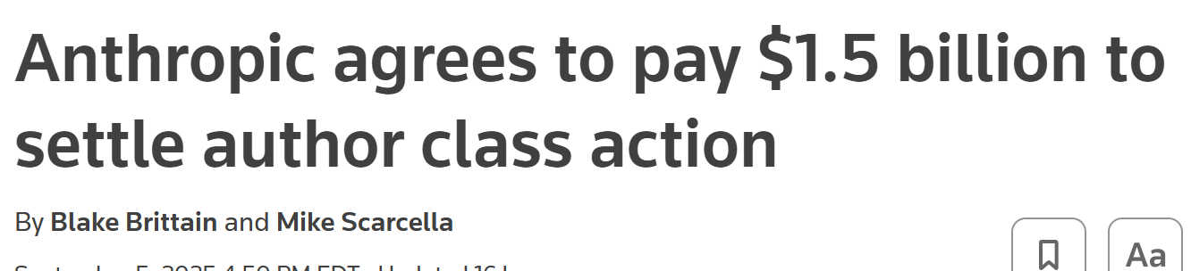 Anthropic agrees to pay $1.5 billion to settle author class action