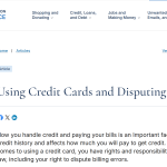 Using Credit Cards and Disputing Charges