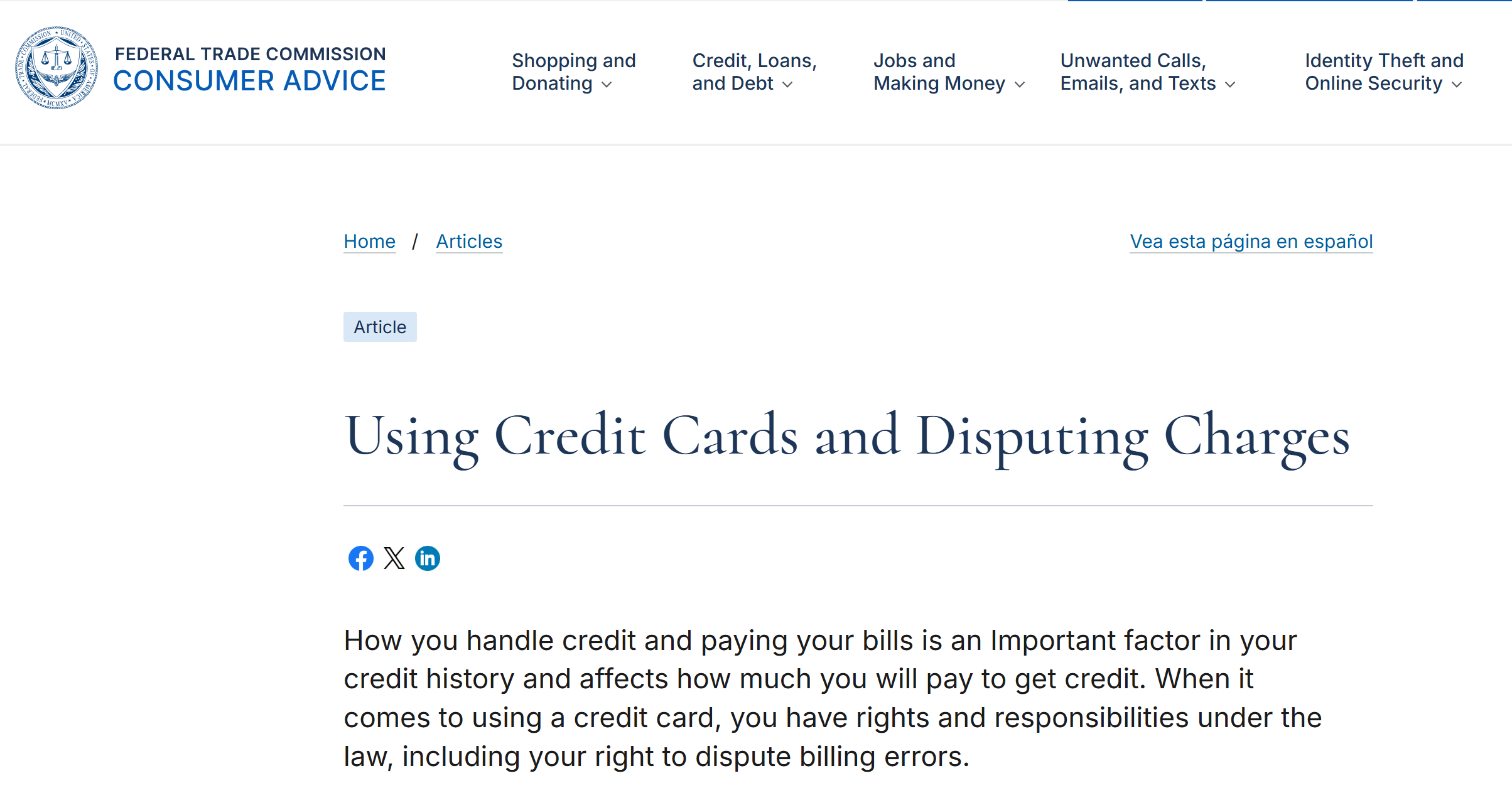 Using Credit Cards and Disputing Charges