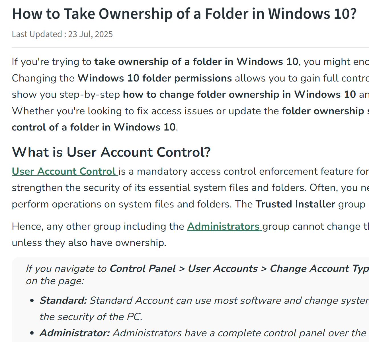 Take Ownership of a Folder