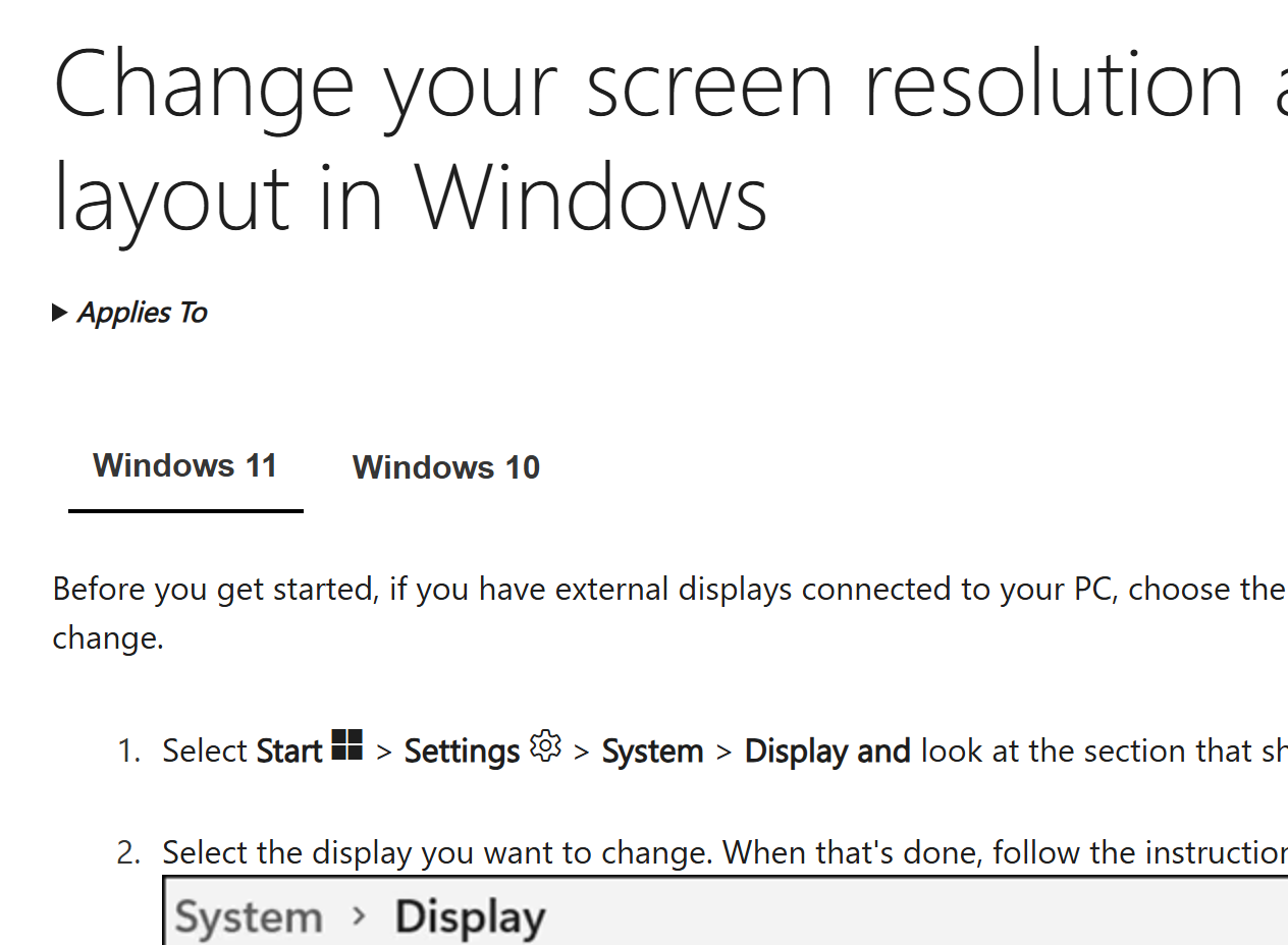 Change your screen resolution and layout in Windows