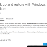 Back up and restore with Windows Backup