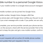 Port your mobile number to a personal Google Voice account