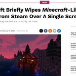 Microsoft Briefly Wipes Minecraft-Like Indie Game From Steam Over A Single Screenshot