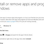 Uninstall or remove apps and programs in Windows